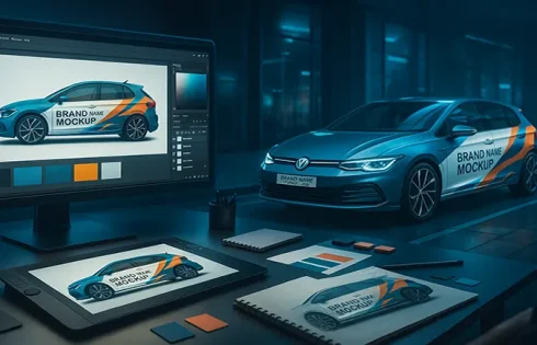 From Flat Art to Street Reality: The Power of 3D Car Graphic Design Mockup Templates