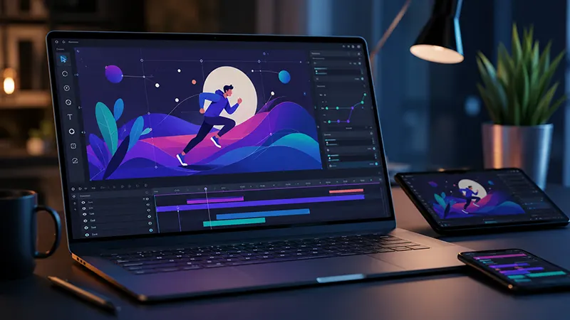 Interactive Vector Animation Software for Responsive Web Design Layouts Without Code